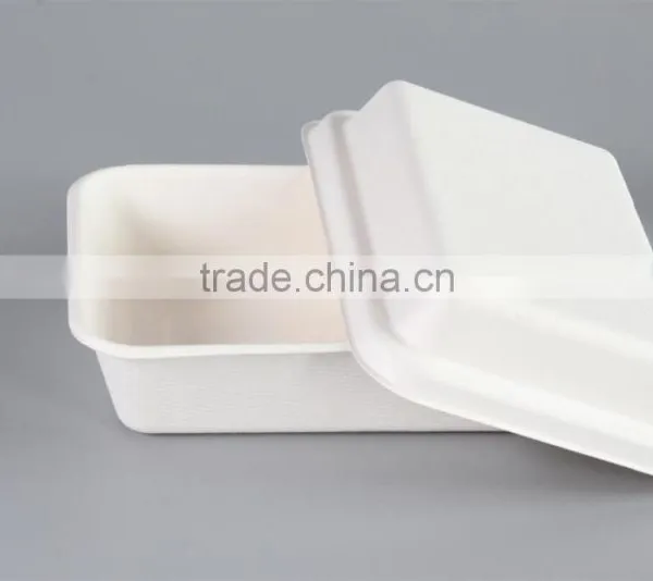 Biodegradable Sugarcane 800ml Food Container With Lid HR18 photo-2