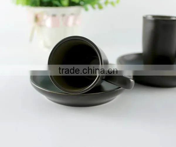 China Supplier New Premium Custom Wholesale Black Porcelain Coffee Cup Saucer photo-3