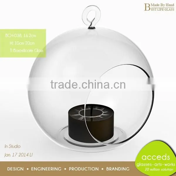 Hot Selling OEM/ODM Borosilicate Clear Glass Candle Holder photo-3