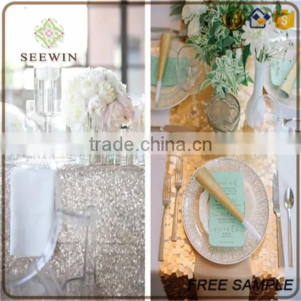 2016 Sequin Golden Cloth Tablecloths for Wedding Banquet photo-3