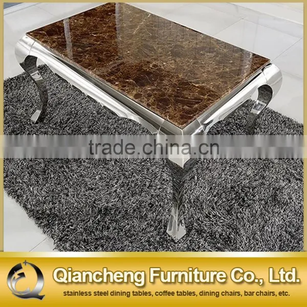 Simple Designs 4 Stainless Steel Legs Marble Top Dining Table photo-4