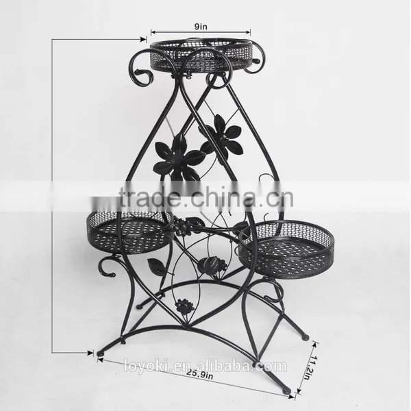 Handicraft Home Garden Decor Display Retro Shelf Metal Planter Holder Planter Style Wrought Iron Flower Pot Stands photo-5