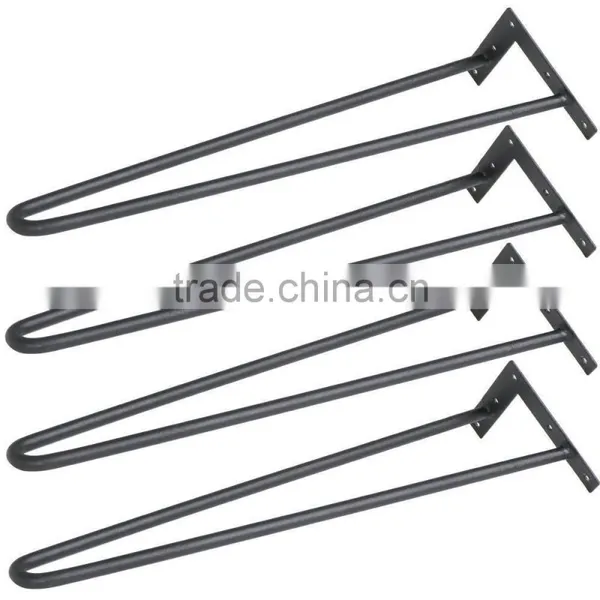 Furniture Assembly Hardware 19 Inch Black Coated 2 Rod Hairpin Leg photo-5