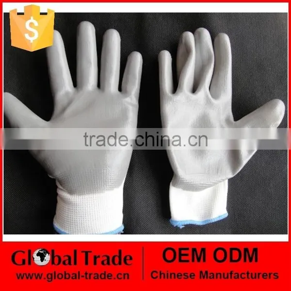 Smooth Nylon Knit Soaked Gray Nitrile Layer 13-pin Nitrile Gloves 450145