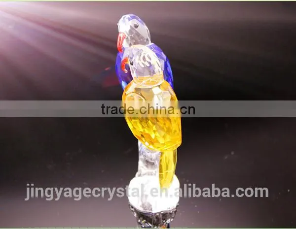 Expertly Hand-cut New Design Classic Crystal Corporate Christmas Double Parrot Model Gift photo-2