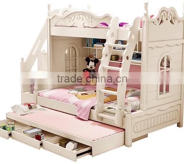 Wooden Kids Bunk Bed With Wardrobe Stairs Bedroom Furniture Bunk for Children Furniture photo-4