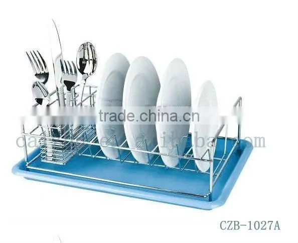 Kitchen Green Plastic Base Knife and Fork Rack Dish Rack photo-2