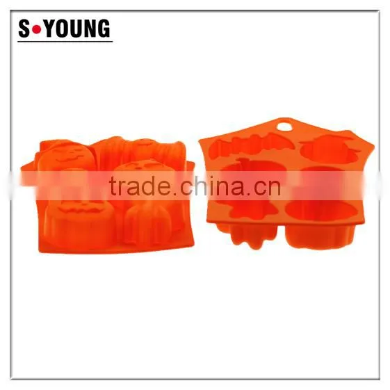 11003 6 Holes Halloween Pumpkin Shape Baking Silicon Cake Mould, photo-5
