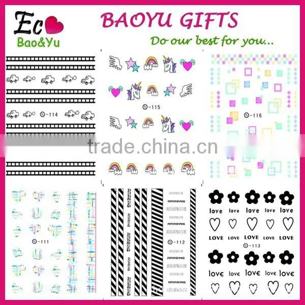 Hogift Hot Selling Flower Nail Sticker,3D/Water Printing Japan Fashion Nail Art Decals photo-5