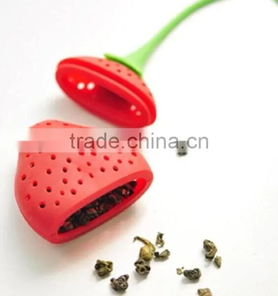Super Cute Fantastic Strawberry Design Silicone Tea Infuser Strainer Teapot Teacup