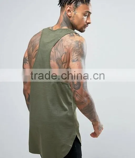High Quality New Design Custom Green Color Gym Wear Comfortable 100% Cotton Fashion Men's Sport Tops photo-2