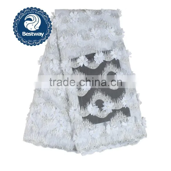 Bestwaylace 3D Flower French Lace With Sequins FL0267-4 photo-3
