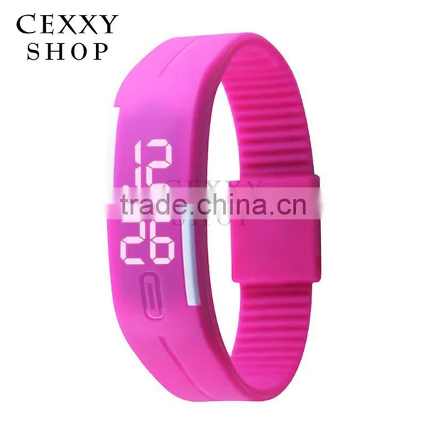 2016 Fashionable Cheap Waterproof Rubber Digital Silicone Led Watch For Sports photo-2