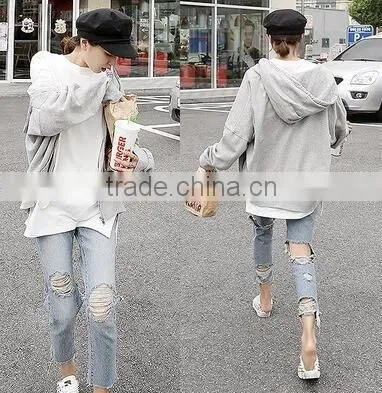 Runwaylover 5015 Hot Sale Ladies Hole Sexy Jeans Black Torn Jeans photo-3