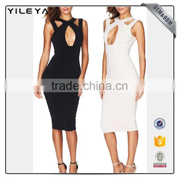 2017summer Sexy Bandage Dress Slim Sleeveless Halter Club Pencil Dress for Lady photo-2