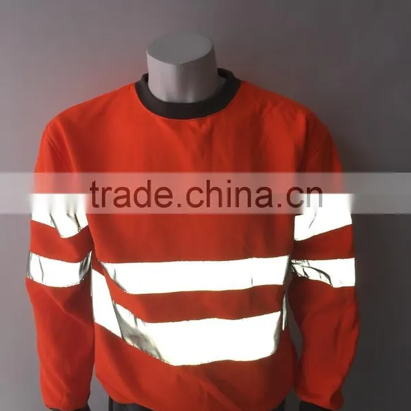 100% Polyester Inner Brush Fleece hi Vis Sweatshirt Meet EN ISO20471 photo-3