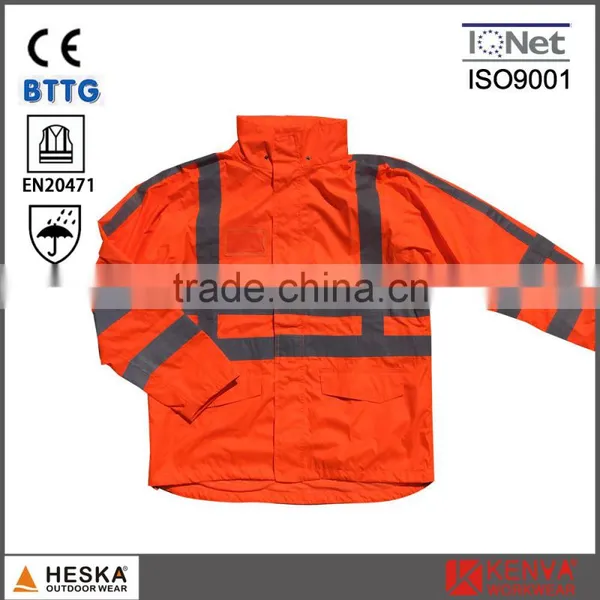 EN343 Safety hi Vis Coat Reflective Tapes Jacket With ENISO 20471 photo-2