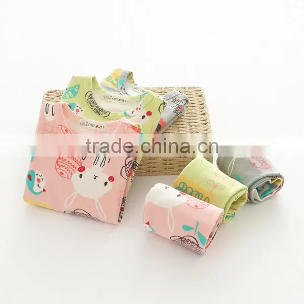 Autumn New Style Animal and Flower Printing Cotton Soft Girl Pajamas photo-2