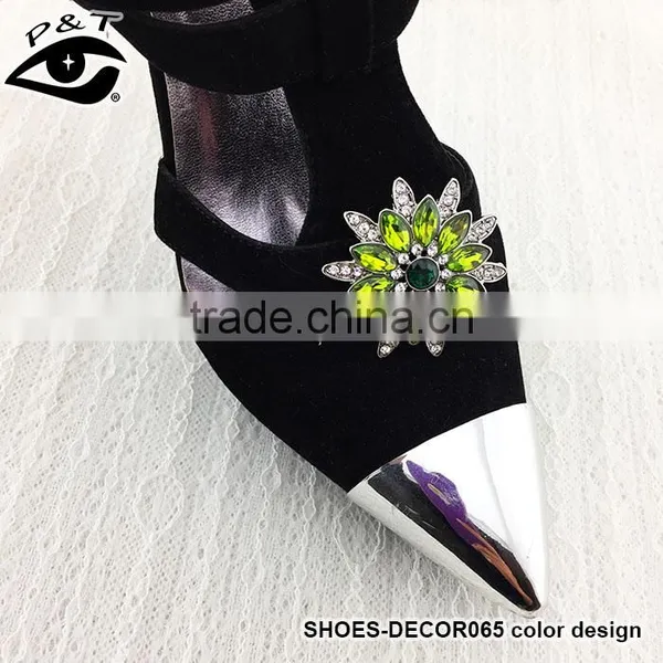NEW ARRIVAL Olivine Rhinestone Flower Designs Shoe Clips Ornaments for Heels Decorations photo-2