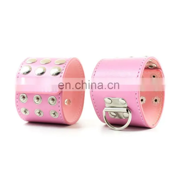 Bondage Black PU Leather Wrist & Ankle Restraints Adult Novelty Product