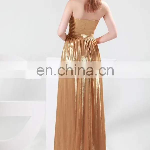 2015 Luxurious Golden Evening Prom Party Gowns Long Dresses CL4418 photo-3