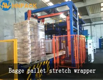 In-line Automatic Rotary Arm Pallet Stretch Ring Wrapping Machine For Bags