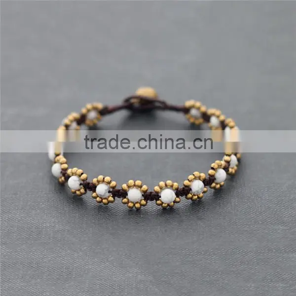 Waxed Cotton Cord Wrapped Indian Bracelet XE09-0210 photo-3