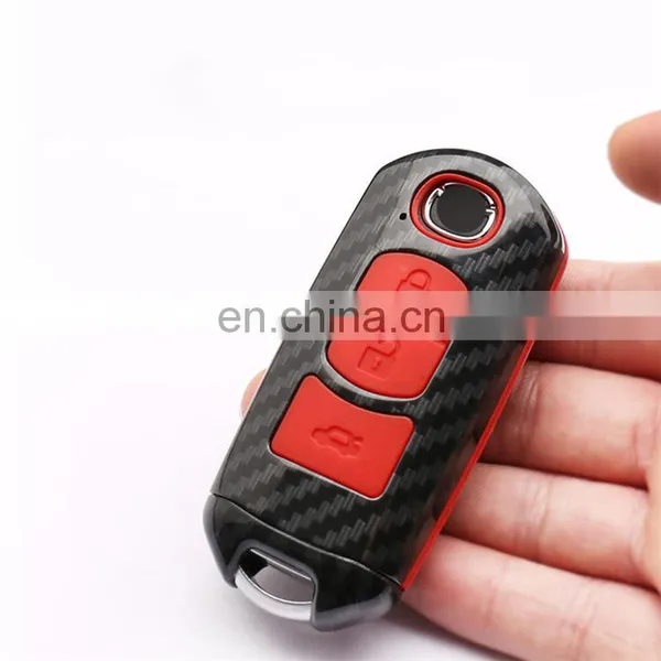 Custom Silicone Buttons Intelligent Car Key Cover Chain Ring Shell Case For Mazda CX-3 CX-5 CX-7