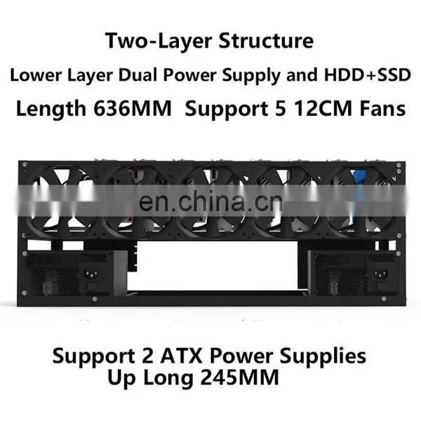 6GPU 8 GPU 12 GPU Stackable Open Air Case Computer Frame photo-4