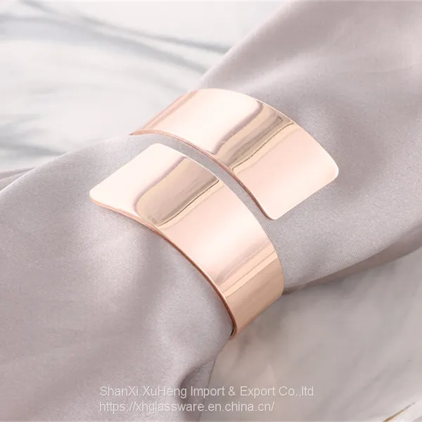 High Quality Wedding Banquet Decorations Napkin Ring Gold Silver Luxury For Tableware photo-3