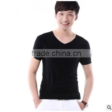 Fashion 100% Cotton High Quality V Neck OEM t Shirts photo-4
