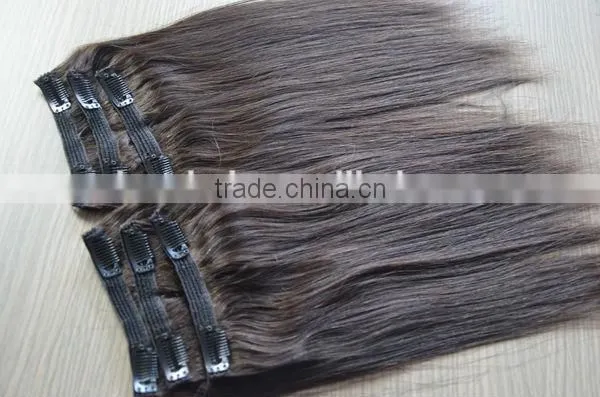 2015 Hot Selling Double Drawn Thick Ends Clip In Hair Extension photo-2