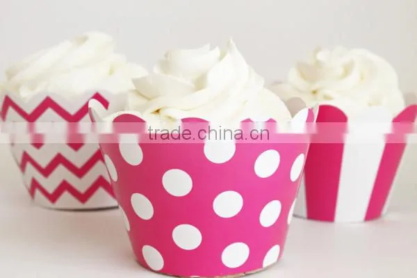 Party Supplies Striped Cupcake Wrappers Wedding Birthday Cake Decoration photo-2