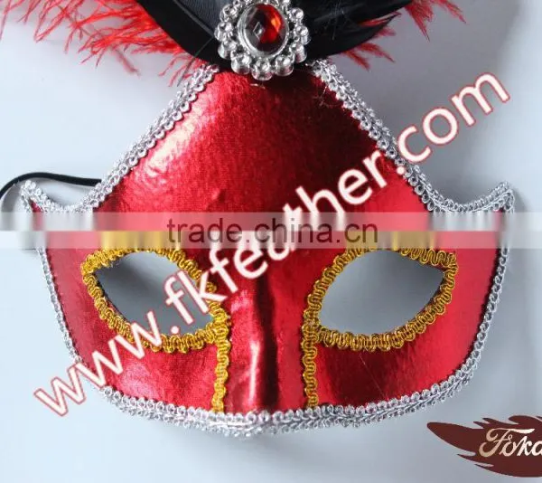 2016 Latest Selling Product PVC Party Mask With Ostrich Feather Decoration photo-5