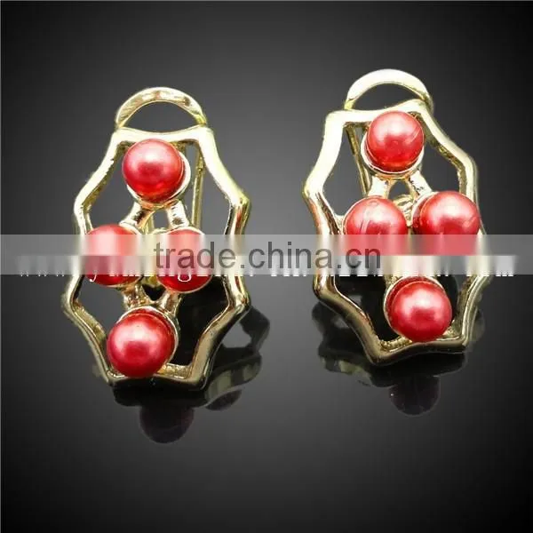 Gold Plated Fashion Jewelry Set in China With Red Coral Beads Design Jewelry photo-5