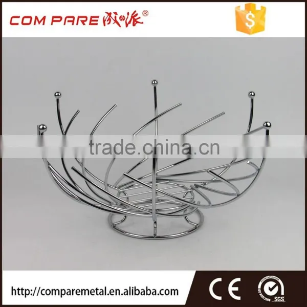 Chrome Iron Fruit Storage Bowl Rack photo-2