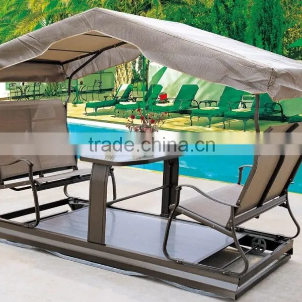 Hotsale Luxury Outdoor Wicker Restaurant Coffee Shop 4-seat Swing Chair Garden