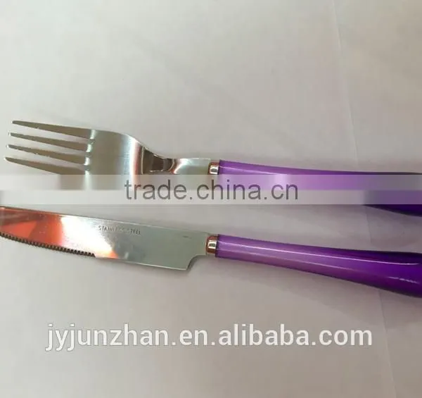 Purple Color Handle Cutlery Sets With Stainless Steel Material, Cheap Price photo-3