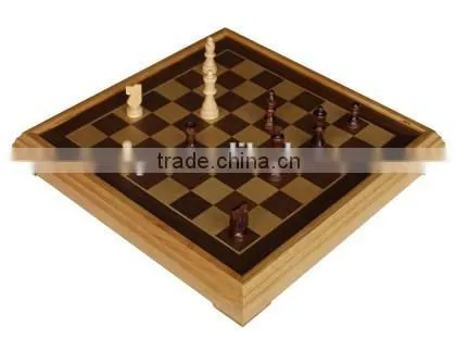 High Level Chessman Storage Chess Table Set Wooden photo-4