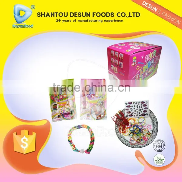 Girl and Boy 3 in 1 Suprise Popping Candy With Rubber Bracelet and Fashion Nail Sticker