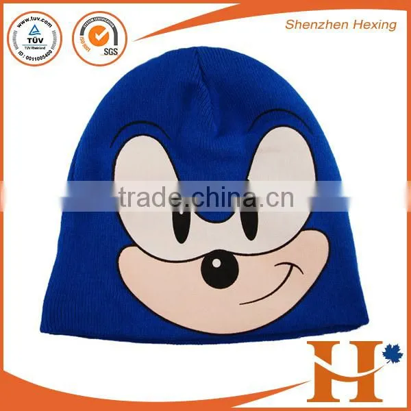 Cute Cartoon Knitted Beanie Winter Hats Pom Hip Hop Cheap Custom Skull Hats photo-5
