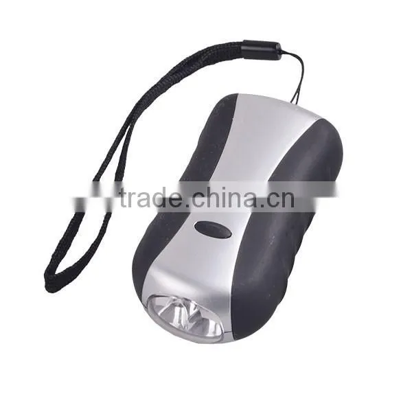 Plastic Rechargeable 3 LED Hand Crank Dynamo Flashlight photo-3