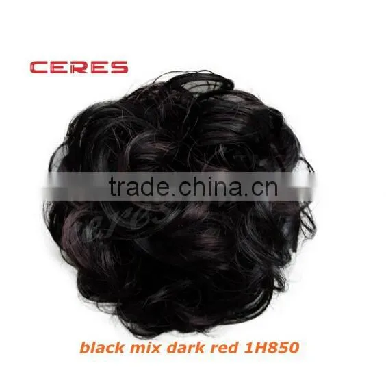 Synthetic Clip on Messy Hair Bun Extension Chignon Hair Piece Wig photo-2
