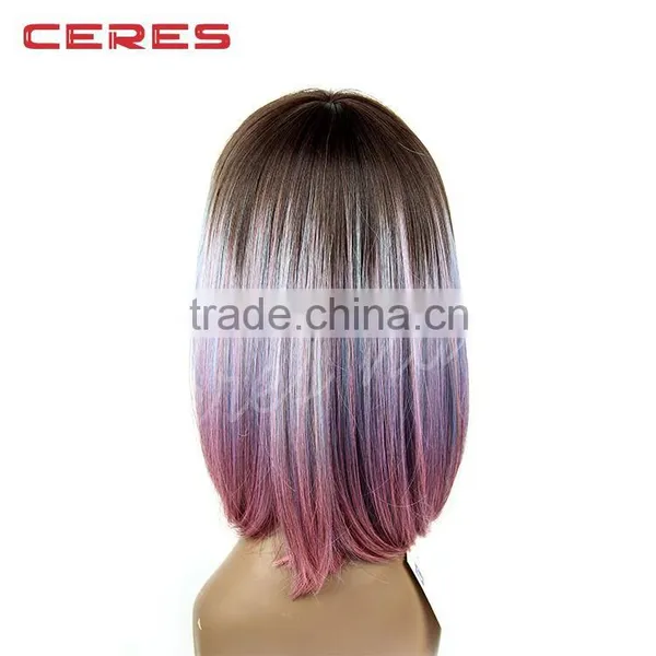 New Arrival Omber Pink Synthetic Hair Wig Bob Wig for Black Women photo-3