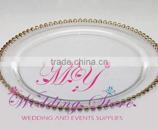 Designer Golden Charger Plate, Metal Charger Plate