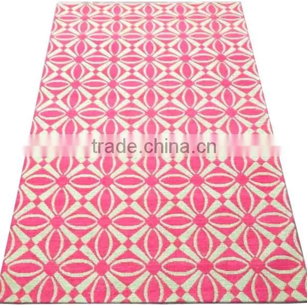 Jaquard Flat Weave Art Silk Rug With Canvas Backing