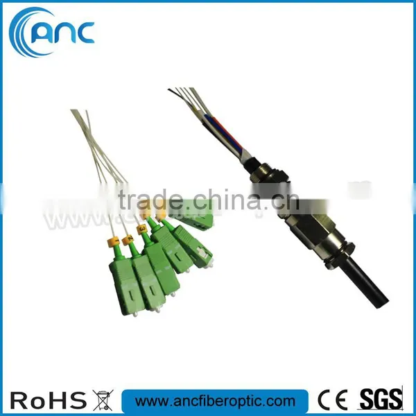 2F 4F 6F 12F Waterproof Fiber Pigtail With SCAPC Connector