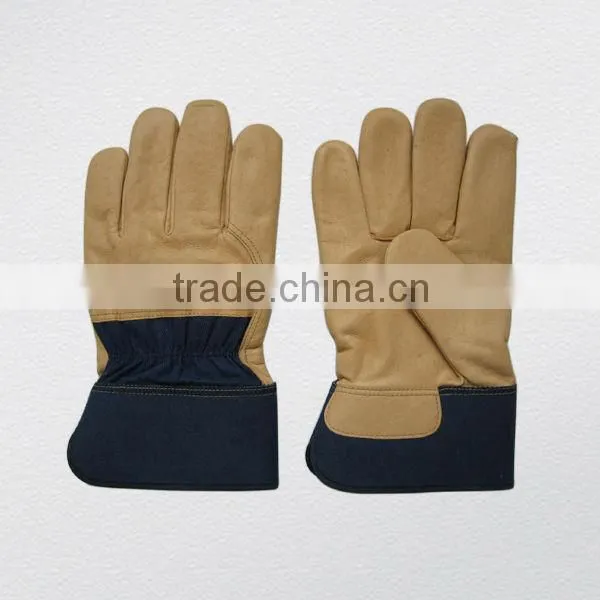 Pig Grain Leather and Drill Cotton Back Winter Work Glove