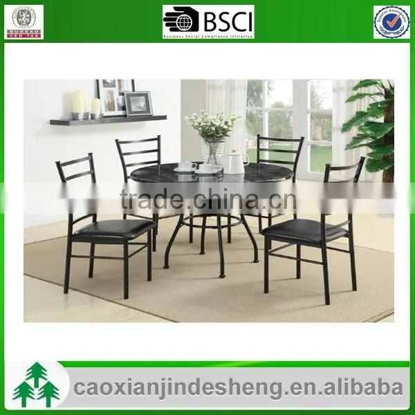Dining Room Furniture Metal Frame Table and Chair MDF Top 1+4