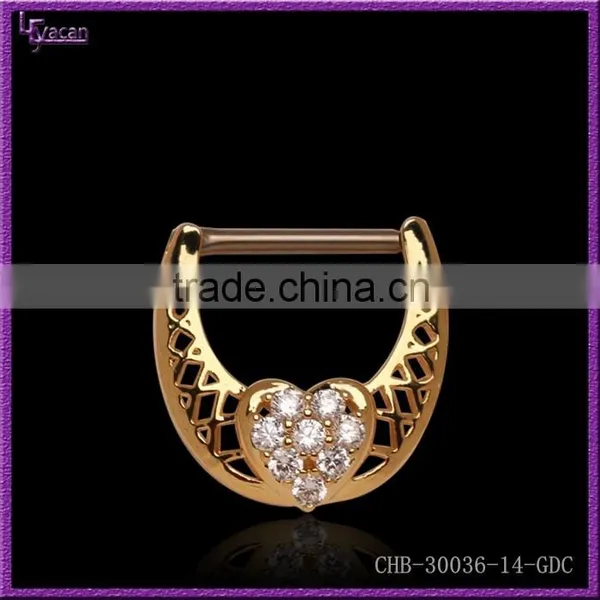 14G 316L Surgical Steel Hear Shape Nipple Shield Nipple Piercing photo-3